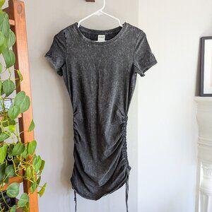 Ruched t-shirt dress, black, XS